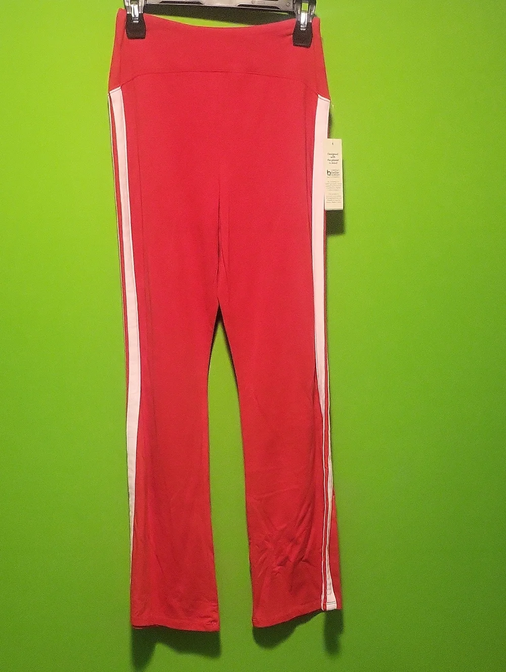 Red Athletic Pants with White Side Stripes Size s 4-6